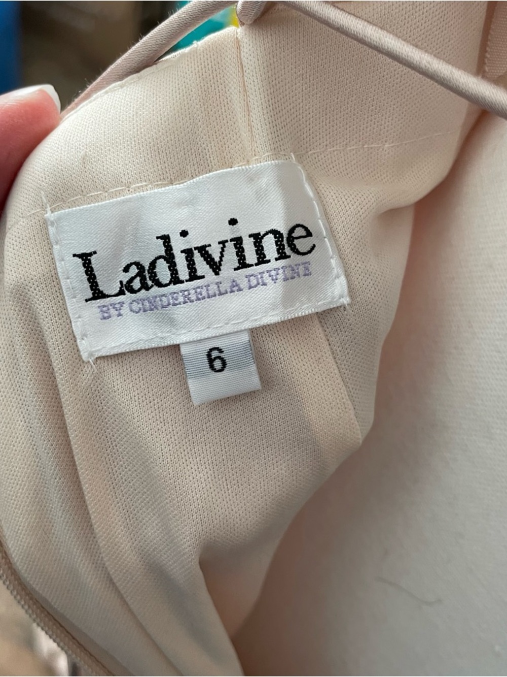 Ladavine by Cinderella Davine 7483 Satin Corset Gown Dress Prom Champagne Size 6 - Picture 11 of 13
